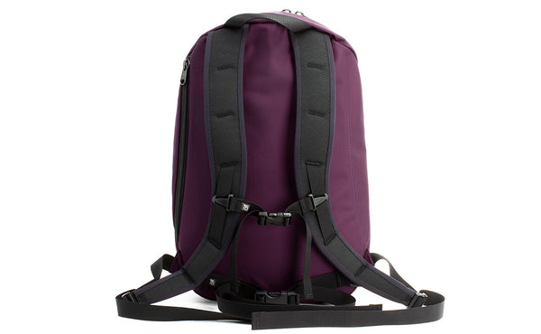 A reverse shot of the Luminary 15 in Aubergine (dark purple) 525 Ballistic.